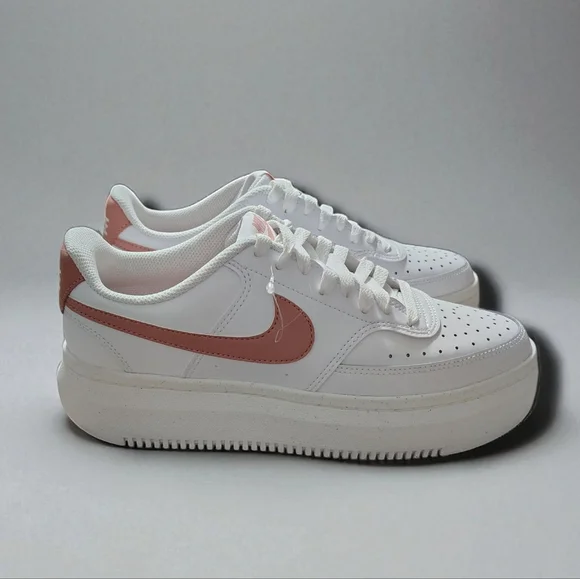 NEW Nike Court Vision Alta Women's Shoes In White/Sail/Red Stardust Size 10 - Picture 2 of 15